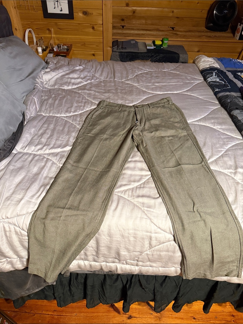 Men's Linen Olive Pants - Classic Casual Trousers